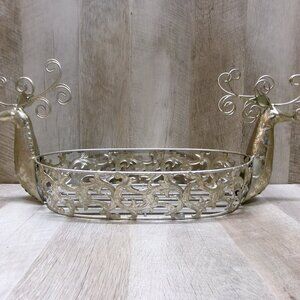 Christmas Reindeer Metal Basket
